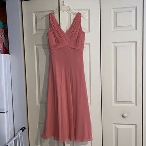 B2 Midi Length Pink Bridesmaid Gown